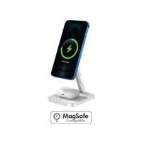 Bigben Compatible with MagSafe 15W 3 in 1 Induction Charger Stand With Force Power Charger, White (FPMSIND2IN1STAND15WW) - thumbnail