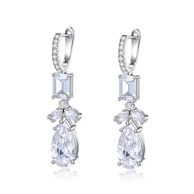 Women's Cubic Zirconia Drop Earrings Earrings Briolette Drop Elegant Luxury European Earrings Jewelry Silver For Wedding Party Anniversary Gift Engagement Lightinthebox