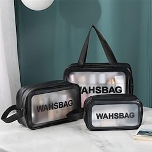 3Pcs Clear Washing Bags Waterproof Toiletry Cosmetic Makeup Bags for Traveling, Transparent Travel Organizer for Accessories, Toiletries miniinthebox