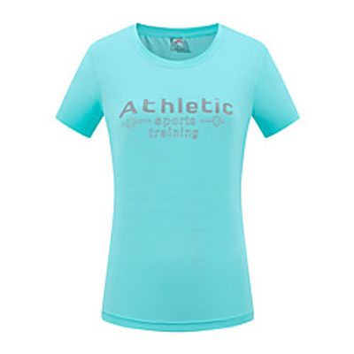 Women's T shirt Hiking Tee shirt Short Sleeve Crew Neck Tee Tshirt Top Outdoor Ultra Light (UL) Quick Dry Lightweight Breathable Summer Chinlon Elastane White Black Light Red Camping  Hiking Fishing Lightinthebox
