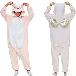 Adults' Kigurumi Pajamas Nightwear Unicorn Elephant Character Onesie Pajamas Flannel Cosplay For Men and Women Carnival Animal Sleepwear Cartoon Festival  Holiday Costumes Lightinthebox