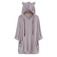 Women's Hoodie Solid Color Casual Daily Sports Casual Streetwear Hoodies Sweatshirts  Blue Gray Pink miniinthebox - thumbnail