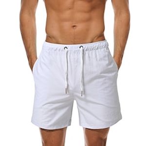 Men's Beach Shorts Zipper Solid Colored Lightweight Sports Short Party Casual Casual White Red Low Waist Micro-elastic miniinthebox