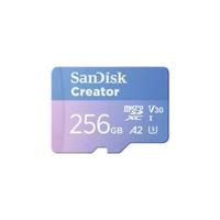 SanDisk Creator microS Card UHS-I with Adapter 256GB Up to 190MB/s Read speeds Up to 130MB/s Write Speed [SDSQXAV-256G-IN6MS]