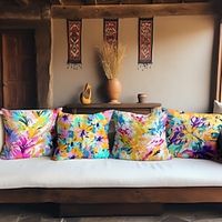 1PC Colorful Flowers Double Side Pillow Cover Soft Decorative Square Cushion Case Pillowcase for Bedroom Livingroom Sofa Couch Chair miniinthebox