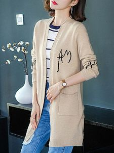 Long Letters Long Sleeve Knit Cardigan