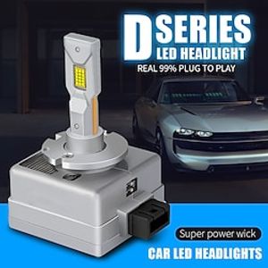 2PCS D1S D3S LED Headlights HID D2S D4S D5S D8S D1R D2R D3R Car Bulbs Turbo LED CSP Chip 6000K White PlugPlay Brighter Lightinthebox