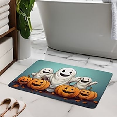 Halloween Pumpkin Ghost Door Mat Non-Slip Oil Proof Rug Indoor Outdoor Mat Bedroom Decor Bathroom Mat Entrance Rug Door Mat miniinthebox