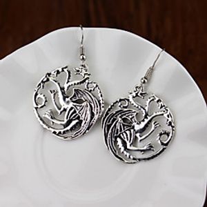 Women's Drop Earrings Hollow Out Dinosaur Stylish Simple Trendy Earrings Jewelry Silver For Street Formal Prom Date Birthday 1 Pair miniinthebox