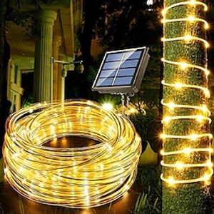 1PCS 1259.84inch 300LED 8 Modes 600mAh Solar Powered Rope Strip Lights Waterproof Tube Rope Garland Fairy Light Strings for Outdoor Indoor Garden Christmas Decoration Lightinthebox