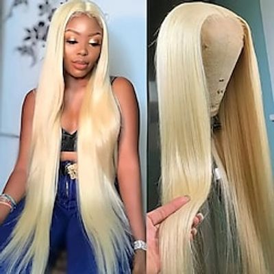 13x4x1 Straight 613 Blonde Color Lace Frontal Wig  T Part Lace Frontal Closure Wig Human Hair Brazilian Remy For Women Lightinthebox