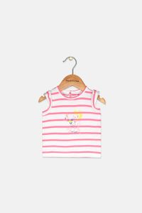 Toddler Girls Stripe Top  Pink/White