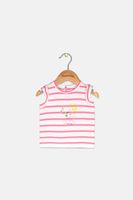 Toddler Girls Stripe Top  Pink/White - thumbnail