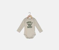 Toddler Boys Graphic Print Long Sleeve Romper  Millstone - thumbnail