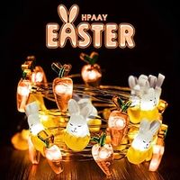 Easter Decor String Lights 2M 20LEDs Battery Powered Rabbit Radish Copper Wire LED Fairy String Lights for Easter Home Garden Decoration Wreath Lights miniinthebox - thumbnail