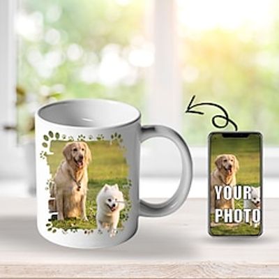 I Ruff You Dog Photo Mug - Heartwarming Dog Photo Mug Design Your Own Coffee Mugs For Your Dog Custom Mug Custom Coffee Mug Personalized Ceramic Mug Customizable Mug Lightinthebox