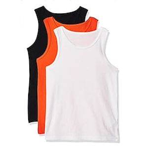Kids Boys Tank Sleeveless Solid Color Crewneck Multicolor Children Tops Spring Summer Active Fashion Daily Daily Outdoor Regular Fit 3-12 Years Lightinthebox
