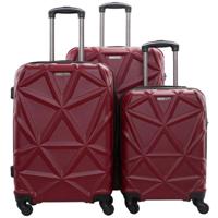 PARA JOHN PJTR3126 MATRIX 3 Pcs Trolley Luggage Set,BURGUNDY