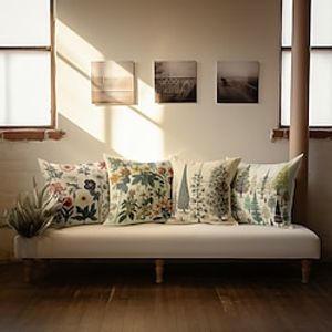 Forest Leaves Double Side Pillow Cover 1PC Soft Decorative Square Cushion Case Pillowcase for Bedroom Livingroom Sofa Couch Chair miniinthebox