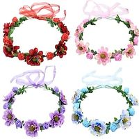 Cross-Border New Flower Wreath Headwear Bohemian Seaside Tourism Flower Wreath Hair Accessories Bride Children's Performance Headband Lightinthebox