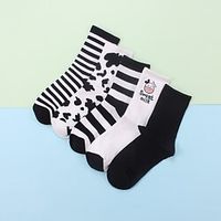 5 Pairs Women's Crew Socks Work Daily Holiday Animal Cotton Simple Classic Formal Washable Casual  Daily Socks Lightinthebox