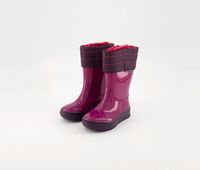 Toddlers Girls Rain Rubber Boots  Fuchsia - thumbnail
