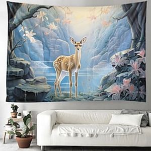 Animal Deer Hanging Tapestry Wall Art Large Tapestry Mural Decor Photograph Backdrop Blanket Curtain Home Bedroom Living Room Decoration miniinthebox