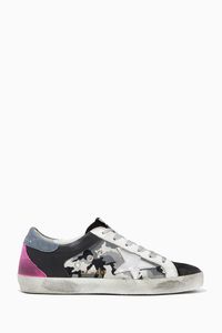 Super-Star Sneakers with Metallic Star in Camouflage Canvas