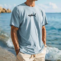 Funny Fish Men's Graphic 100% Cotton T Shirt Casual Shirt Short Sleeve Comfortable Tee Street Summer Fashion Designer Clothing Lightinthebox