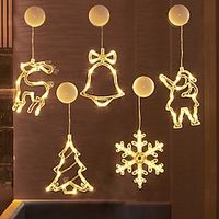 Led Christmas decoration lights snowman Christmas tree bells five-pointed star holiday room window star lights suction cup lights Lightinthebox - thumbnail