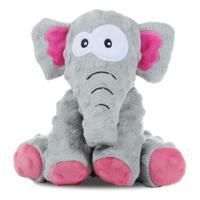 Nutrapet Plush Pet Elephant Dog Toy - Grey / Pink 1pc
