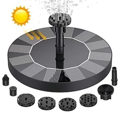 1.4W Solar Fountain Pump with 6 Nozzles Free Standing Water Pump Fountain for Bird Bath Aquarium Pool Fish Tank Garden Samll Pond Lightinthebox