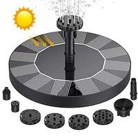 1.4W Solar Fountain Pump with 6 Nozzles Free Standing Water Pump Fountain for Bird Bath Aquarium Pool Fish Tank Garden Samll Pond Lightinthebox