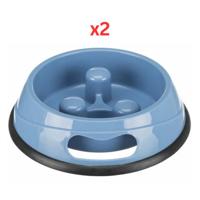 Trixie Slow Feed Bowl For Dogs Blue 27cm (Pack of 2)