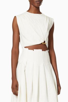 Byblos Ring Cropped Top in Linen