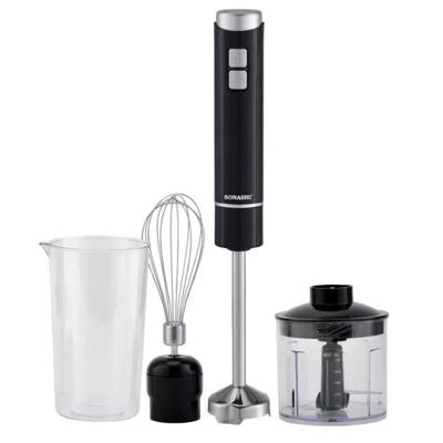 Sonashi 4-In-1 Hand Blender With Calibrated Beaker Chopper And Whisk 700 Ml 250W Black - SHB-185JCW