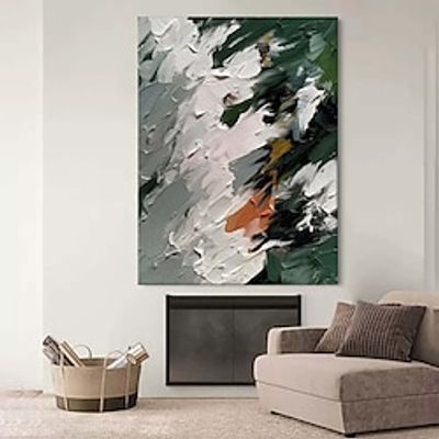 Hand Painted Abstract Black White Oil Paintings On Canvas Minimalist Art painting for hotel decoration Handmade Wall Art painting Home Decor ready to hang or canvas Lightinthebox