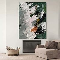 Hand Painted Abstract Black White Oil Paintings On Canvas Minimalist Art painting for hotel decoration Handmade Wall Art painting Home Decor ready to hang or canvas Lightinthebox - thumbnail