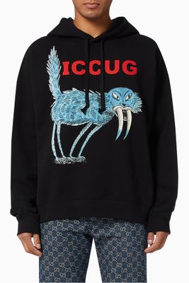 x Freya Hartas ICCUG Animal Print Hoodie in Cotton Jersey x Freya Hartas ICCUG Animal Print Hoodie in Cotton Jersey