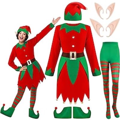 Elf Fancy Christmas Dress Santa Suits Cosplay Costumes Men's Women's Boys Girls' Christmas Christmas New Year Christmas Eve Child's Adults' Christmas New Year Eve Polyester Costume Lightinthebox