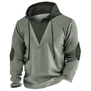 Men's Hoodie Tactical Green Hooded Plain Patchwork Sports  Outdoor Daily Holiday Streetwear Cool Casual Spring   Fall Clothing Apparel Hoodies Sweatshirts  miniinthebox