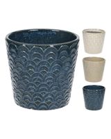 Homesmiths Flowerpot Reactive Glaze Assorted 1 Piece