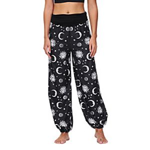 Women's Fashion Casual  Sporty Comfort Casual Yoga Bloomers Pants Galaxy Graphic Prints Full Length Elastic Waist Print Black  White BlackGrey Black Lightinthebox