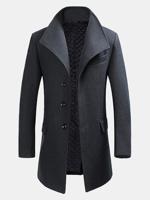 Winter Gentlemanlike Woolen Trench Coat - thumbnail