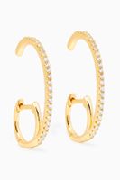 Pavé Double Suspension Hoop Earrings - thumbnail