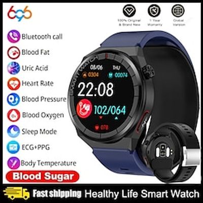696 TK62 Smart Watch 1.42 inch Smart Band Fitness Bracelet Bluetooth ECGPPG Temperature Monitoring Pedometer Compatible with Android iOS Men Hands-Free Calls Message Reminder IP 67 47mm Watch Case Lightinthebox