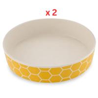 Beco Classic Bamboo Honeycomb Cat Bowl (Pack of 2)