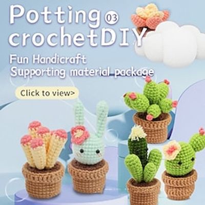 Crochet Kit for Beginners, Crocheting Animals Kits w Step-by-Step Video Tutorials, Knitting Starter Pack for Adults and Kids Handmade Diy For Weaving Potted Crochet Materials Wrapping Yarn And Crochet OrnamentsKnitting Materials Lightinthebox
