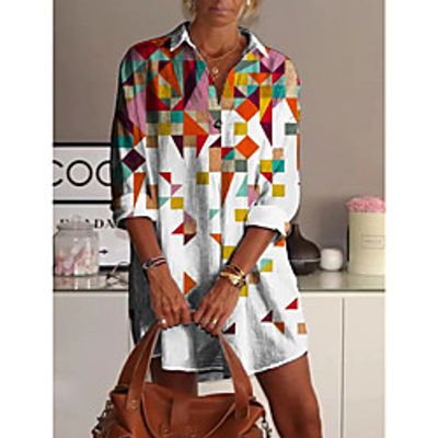 Women's Shirt Dress Knee Length Dress White Half Sleeve Solid Color Summer Casual / Daily 2021 S M L XL XXL XXXL miniinthebox