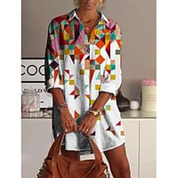 Women's Shirt Dress Knee Length Dress White Half Sleeve Solid Color Summer Casual / Daily 2021 S M L XL XXL XXXL miniinthebox - thumbnail